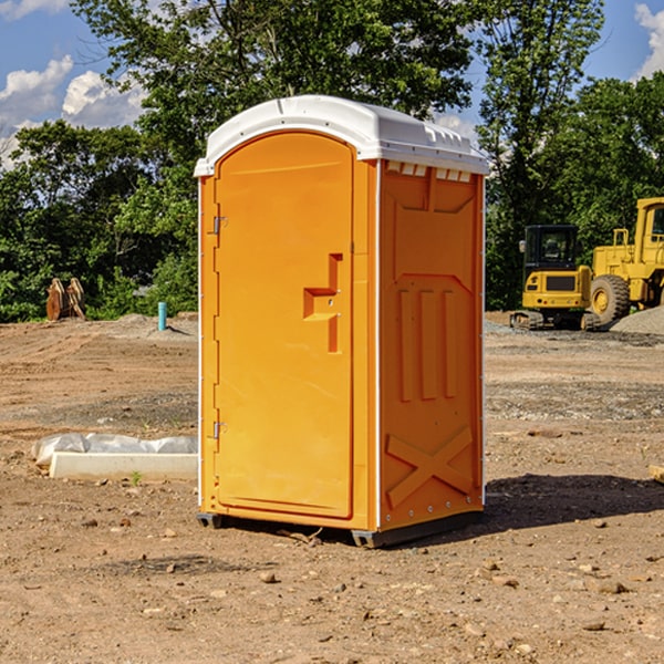 how often are the portable restrooms cleaned and serviced during a rental period in New Eucha